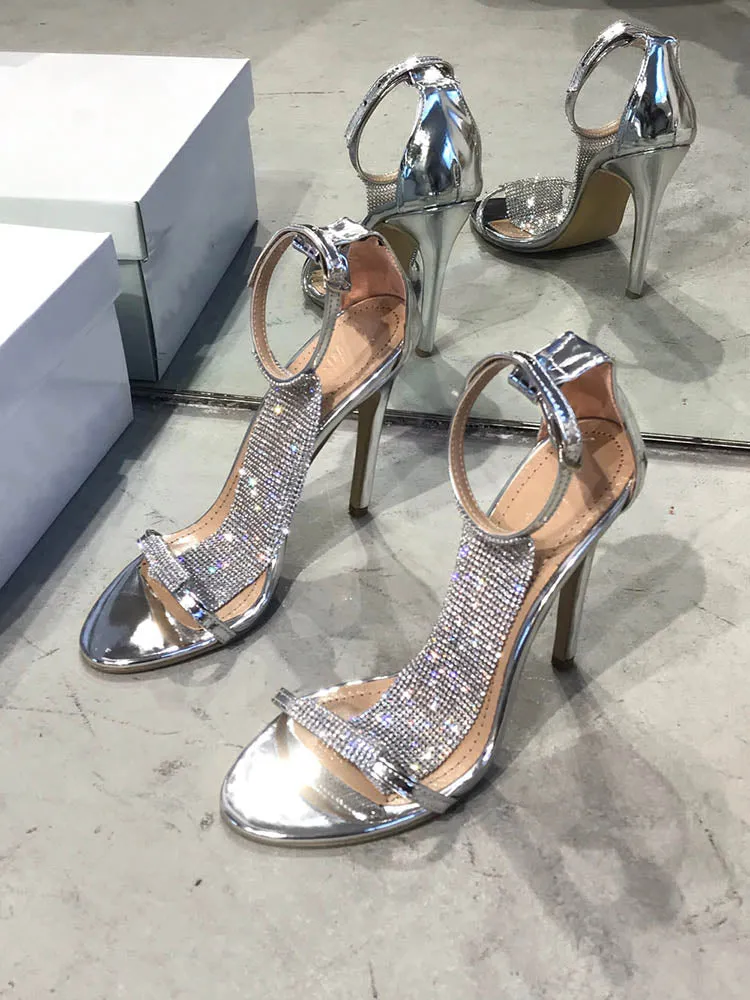 Amozae-Bling Crystal Heels Sandals