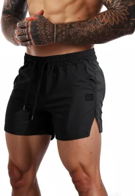 FLYFIREFLY Men's Gym Workout Shorts Quick Dry Lightweight Athletic Shorts Running Bodybuilding Training with Towel Loop