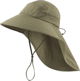 Home Prefer UPF 80  Sun Hat for Men Women Wide Brim Sun Hat with Neck Flap Summer Safari UV Protection Gardening Fishing Hat