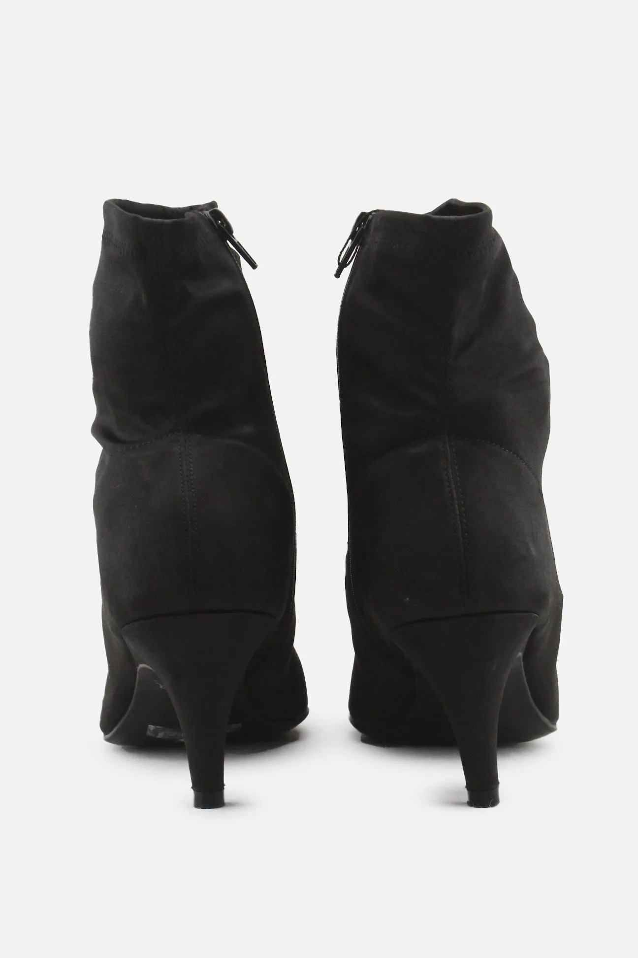 Insole Zipper Kitten Heels Ankle Boots | Textile