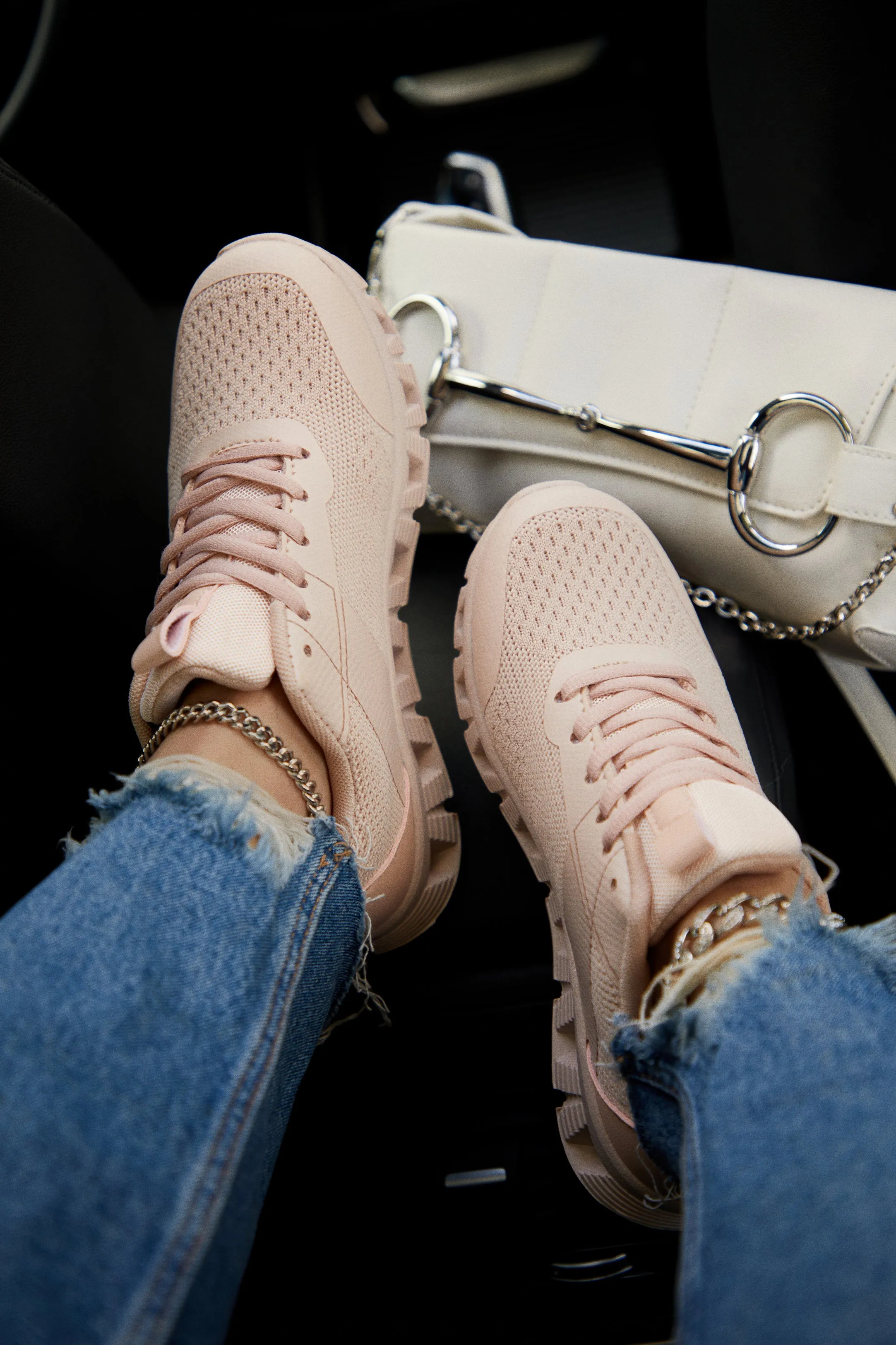 Jet Setter Lace Up Sneakers - Pink