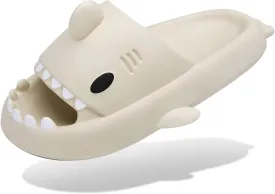 Men's and Women's Shark Slides Cloud Slippers Summer Novelty Open Toe Slide Sandals Anti-Slip Beach Pool Shower Shoes with Cushioned Thick Sole