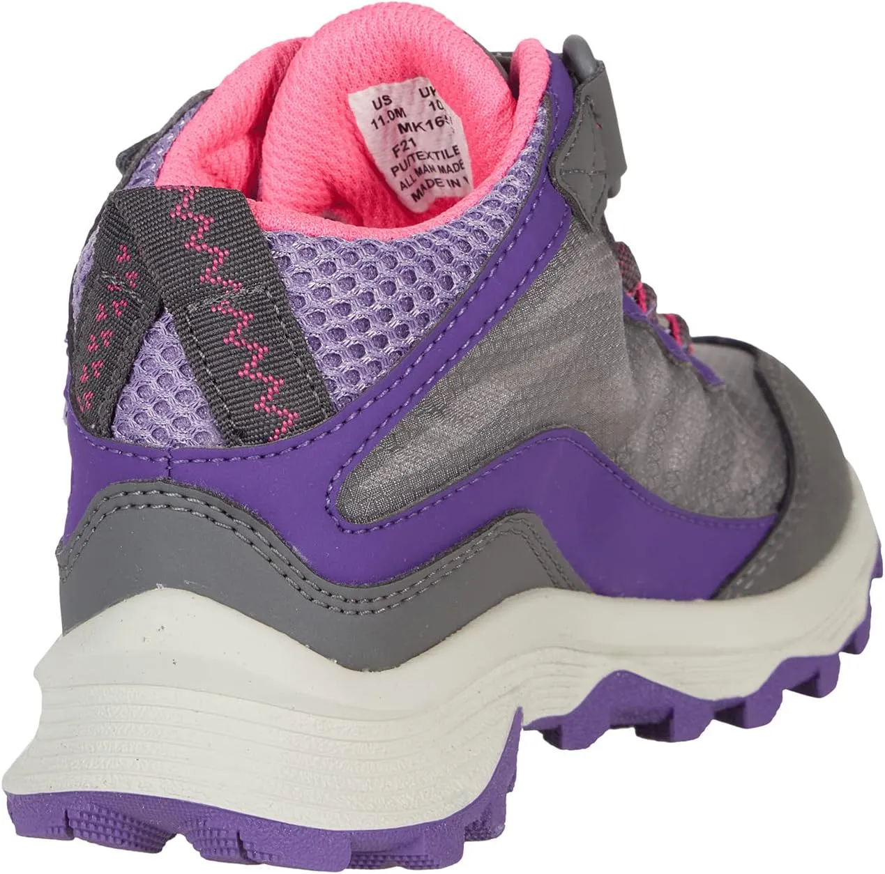Moab Speed Mid A/C Waterproof Merrell Hiking Shoes, Grey/Pink/Purple