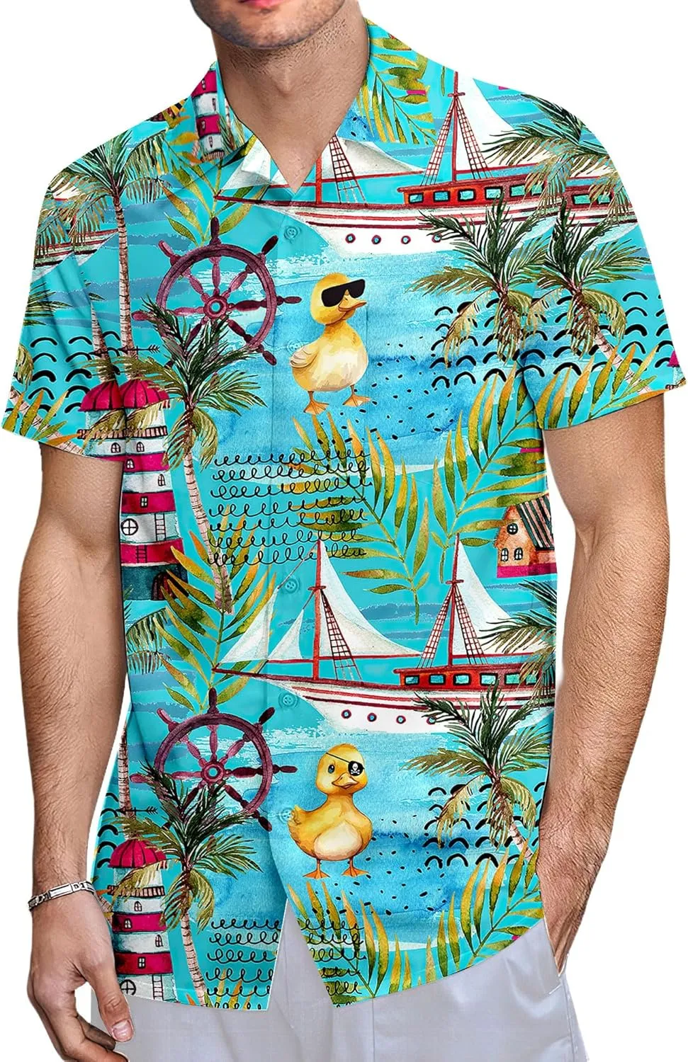 Neon Shirts for Men Button Up Shirts,Mens Neon Shirt Hawaiian Shirt for Men,Mens Beach Shirts Neon Clothes