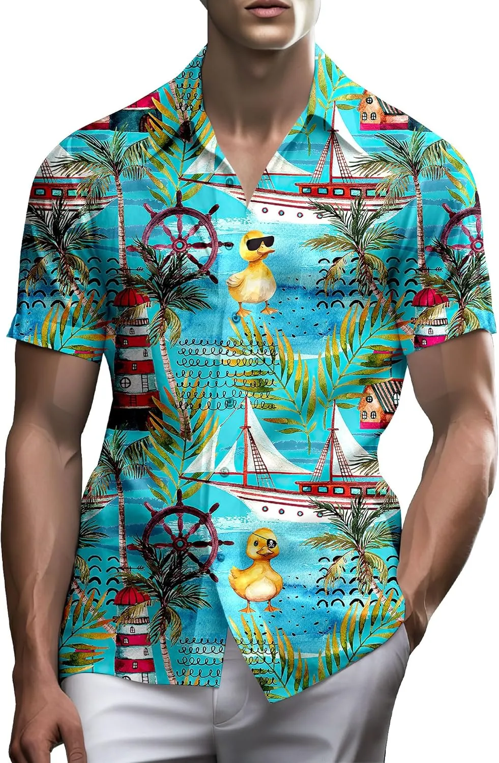 Neon Shirts for Men Button Up Shirts,Mens Neon Shirt Hawaiian Shirt for Men,Mens Beach Shirts Neon Clothes