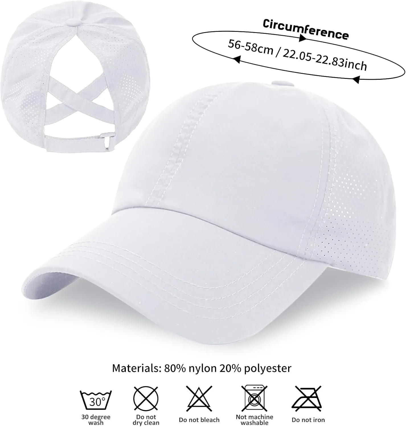 Ponytail Hats for Women Baseball Caps High Messy Buns Women Hats Baseball Caps Breathable Quick Dry Running Hats for Women