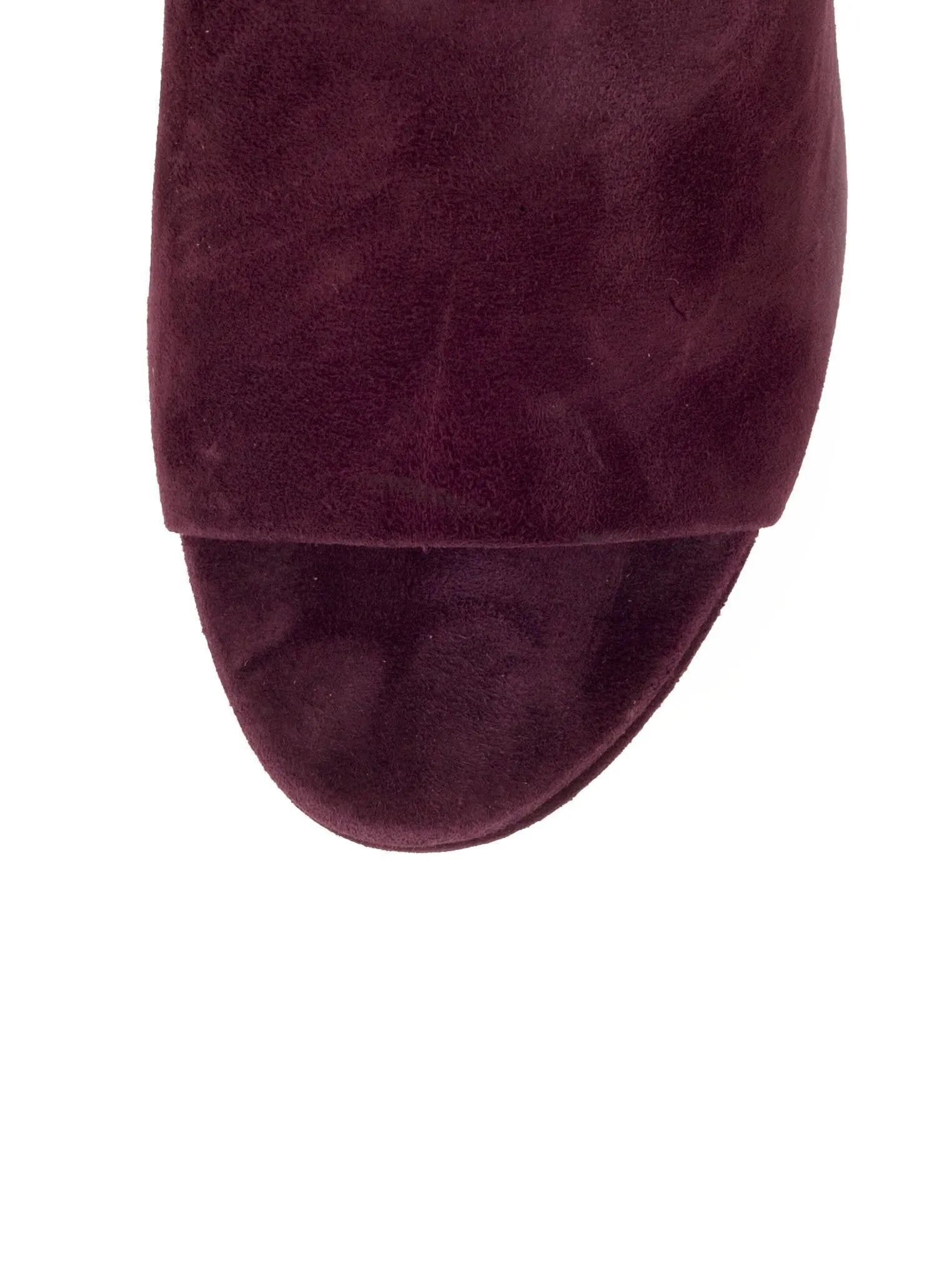 Suede High Heel Peep Toe 110mm Mule - Plum
